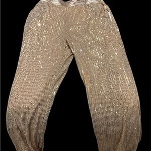 Gold Sequin Women's Pants